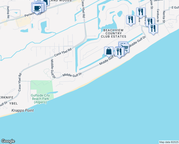 map of restaurants, bars, coffee shops, grocery stores, and more near 1605 Middle Gulf Drive in Sanibel