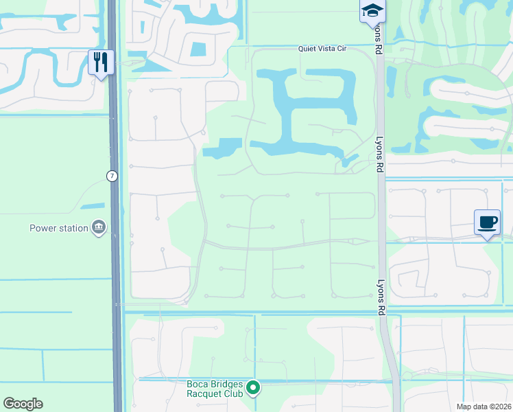 map of restaurants, bars, coffee shops, grocery stores, and more near 16598 Fleur de Lis Way in Delray Beach