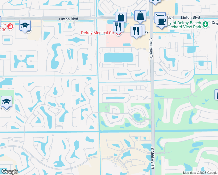 map of restaurants, bars, coffee shops, grocery stores, and more near 5320 Ventura Drive in Delray Beach