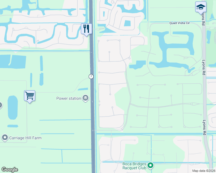 map of restaurants, bars, coffee shops, grocery stores, and more near 9772 Rennes Lane in Delray Beach