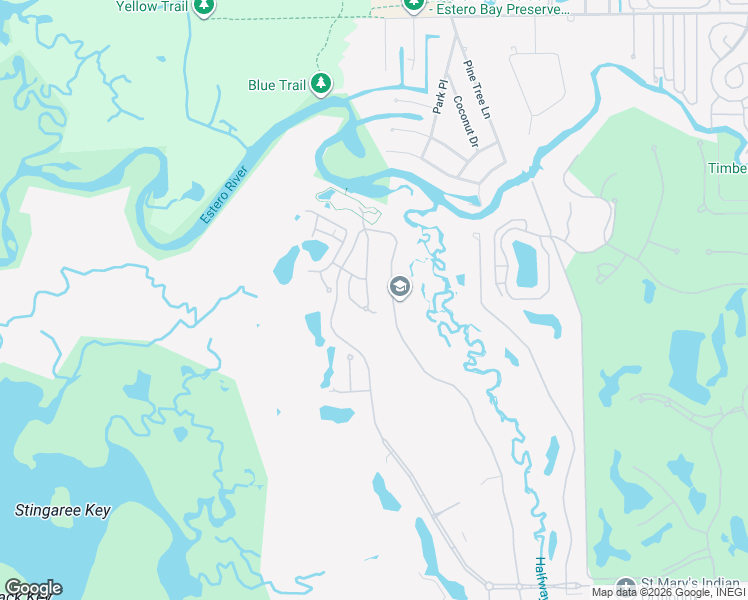 map of restaurants, bars, coffee shops, grocery stores, and more near 19061 Ridgepoint Drive in Estero