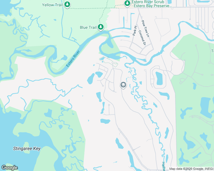 map of restaurants, bars, coffee shops, grocery stores, and more near 19061 Ridgepoint Drive in Estero