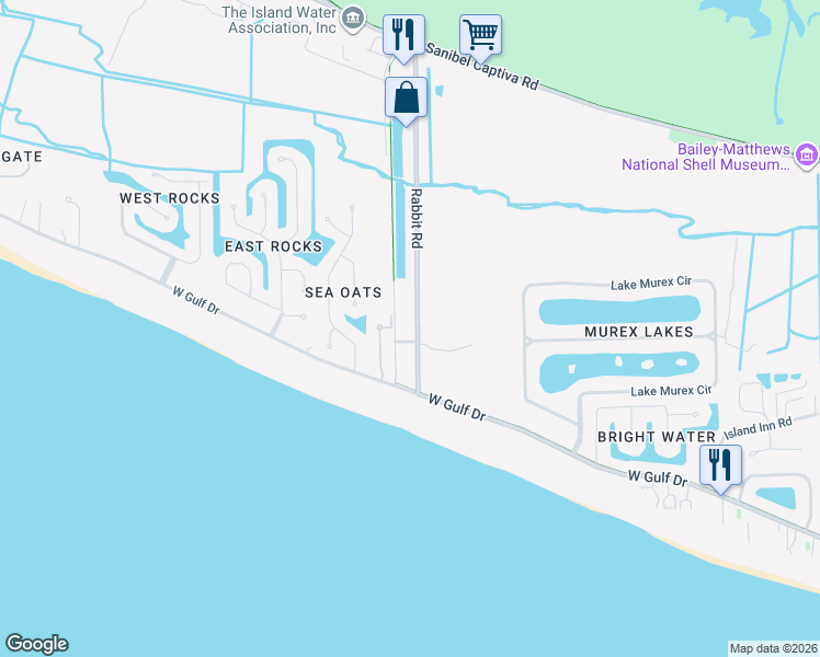 map of restaurants, bars, coffee shops, grocery stores, and more near 482 Surf Sound Court in Sanibel