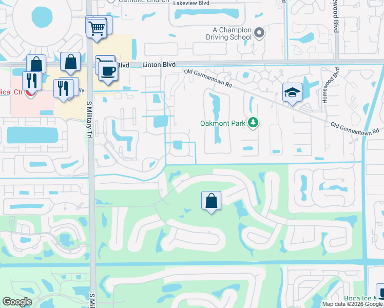 map of restaurants, bars, coffee shops, grocery stores, and more near 4657 Hammock Circle in Delray Beach