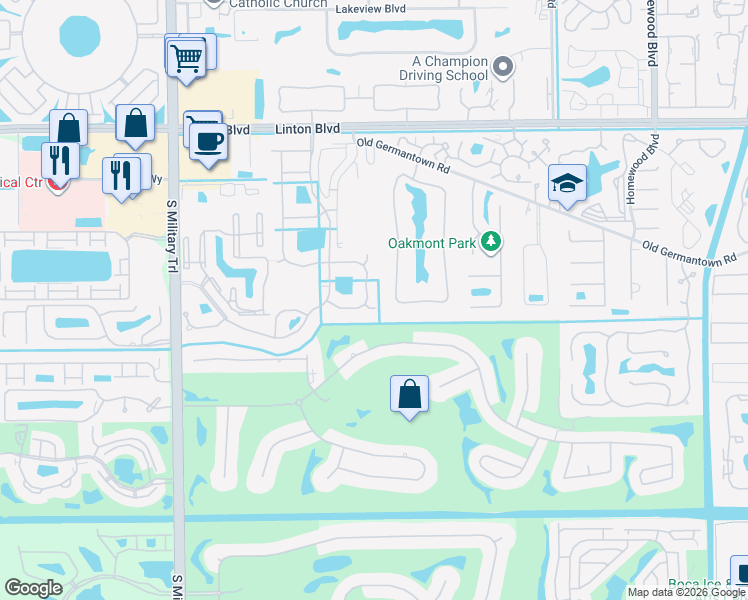 map of restaurants, bars, coffee shops, grocery stores, and more near 4655 Hammock Circle in Delray Beach