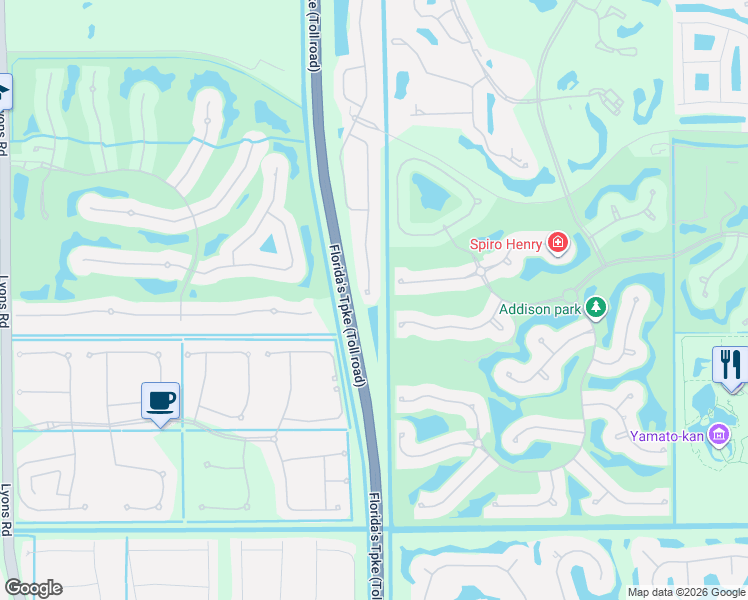 map of restaurants, bars, coffee shops, grocery stores, and more near 16266 Rosecroft Terrace in Delray Beach