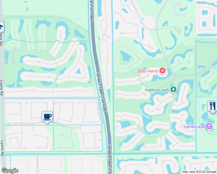 map of restaurants, bars, coffee shops, grocery stores, and more near 16266 Rosecroft Terrace in Delray Beach