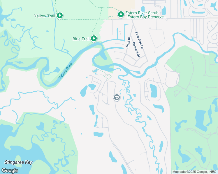 map of restaurants, bars, coffee shops, grocery stores, and more near 19013 Ridgepoint Drive in Estero