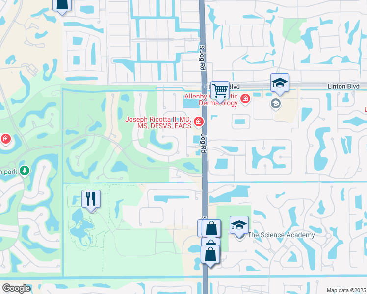 map of restaurants, bars, coffee shops, grocery stores, and more near 16325 Bristol Pointe Drive in Delray Beach