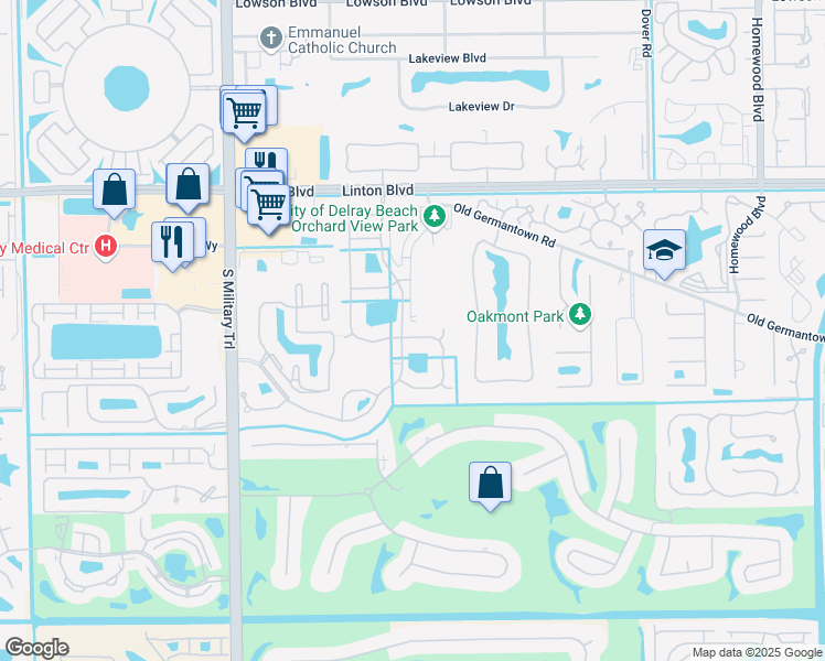 map of restaurants, bars, coffee shops, grocery stores, and more near 4605 Hammock Circle in Delray Beach