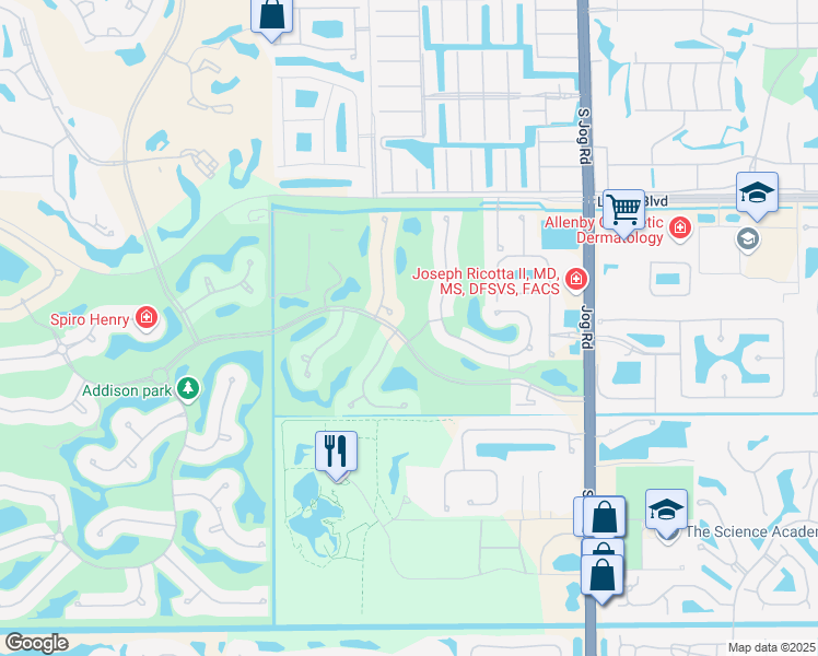 map of restaurants, bars, coffee shops, grocery stores, and more near 6969 Addison Reserve Boulevard in Delray Beach