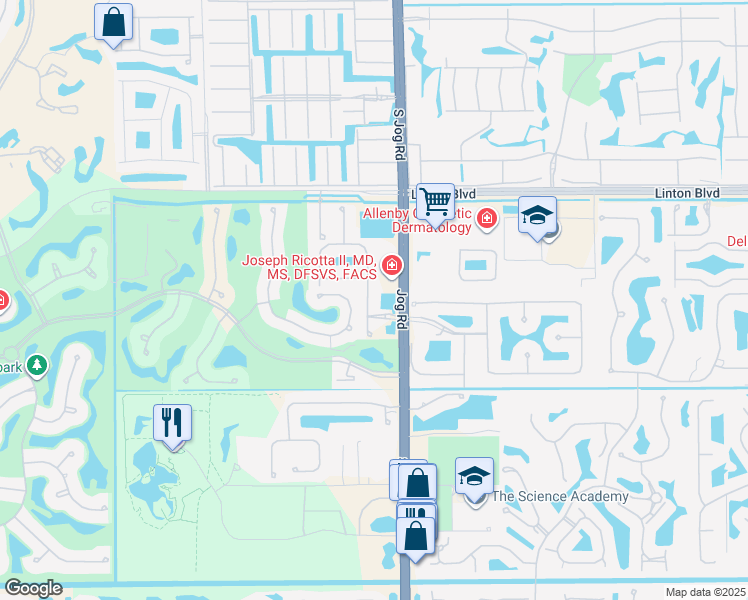 map of restaurants, bars, coffee shops, grocery stores, and more near 16325 Bristol Pointe Drive in Delray Beach