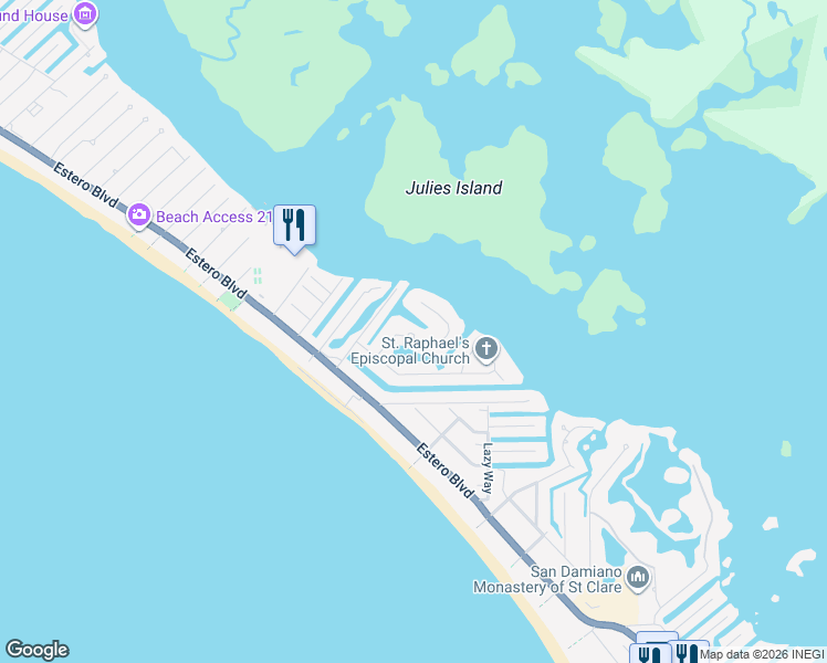 map of restaurants, bars, coffee shops, grocery stores, and more near 331 Randy Lane in Fort Myers Beach
