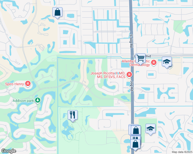 map of restaurants, bars, coffee shops, grocery stores, and more near 16161 Villa Vizcaya Pl in Delray Beach