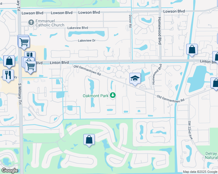 map of restaurants, bars, coffee shops, grocery stores, and more near 2009 Southwest 36th Avenue in Delray Beach