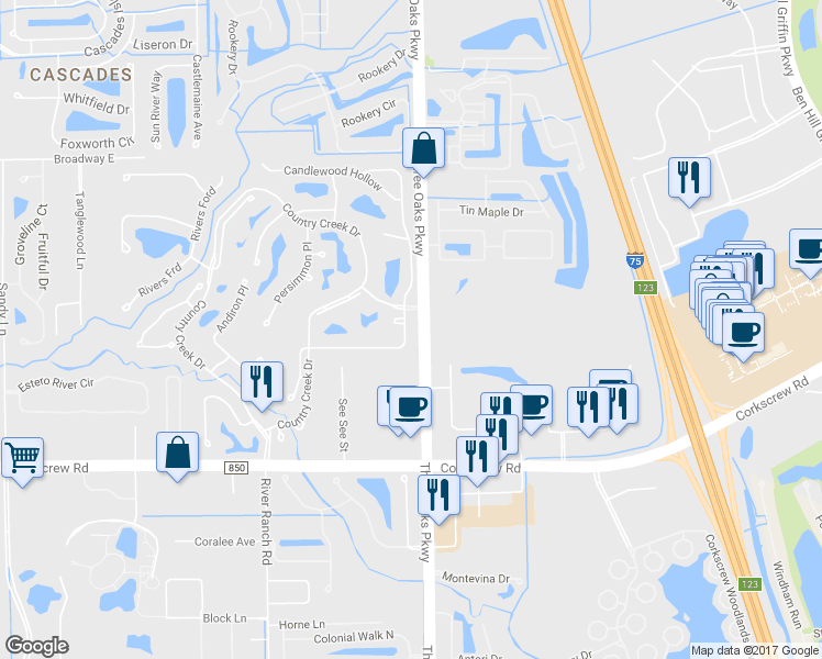 map of restaurants, bars, coffee shops, grocery stores, and more near 20811 Country Barn Dr in Estero