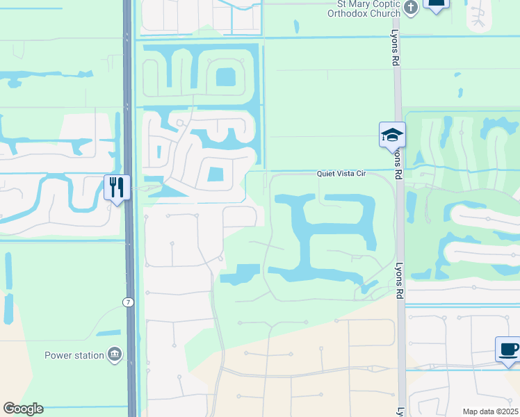 map of restaurants, bars, coffee shops, grocery stores, and more near 16215 Pantheon Pass in Delray Beach