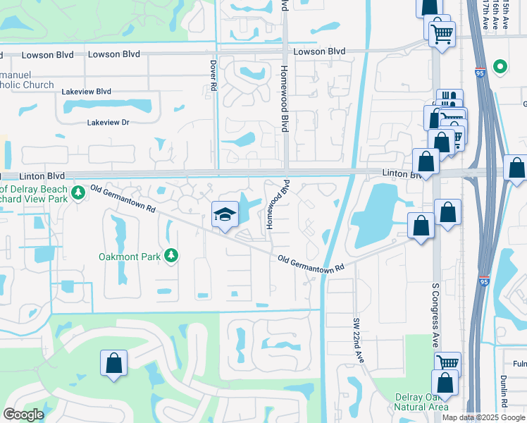 map of restaurants, bars, coffee shops, grocery stores, and more near 141 Southwest 26th Terrace in Delray Beach