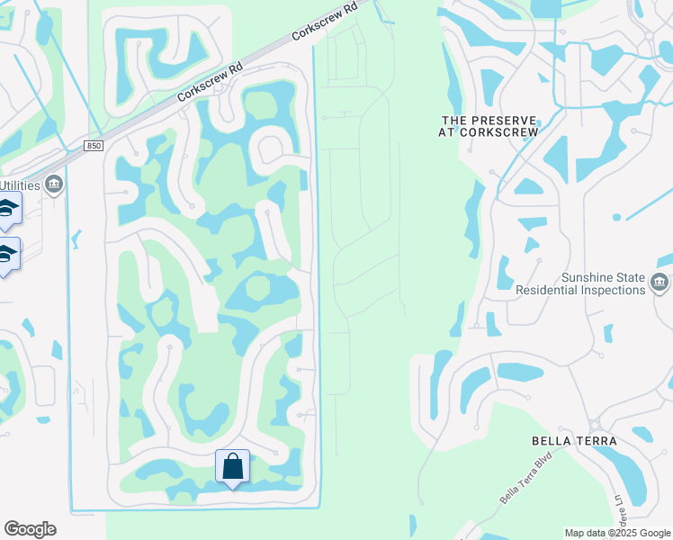map of restaurants, bars, coffee shops, grocery stores, and more near 20401-20499 Wildcat Run Drive in Estero