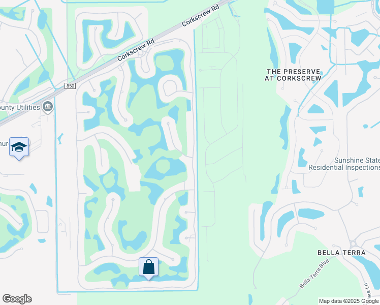 map of restaurants, bars, coffee shops, grocery stores, and more near 20601 Wildcat Run Dr in Estero