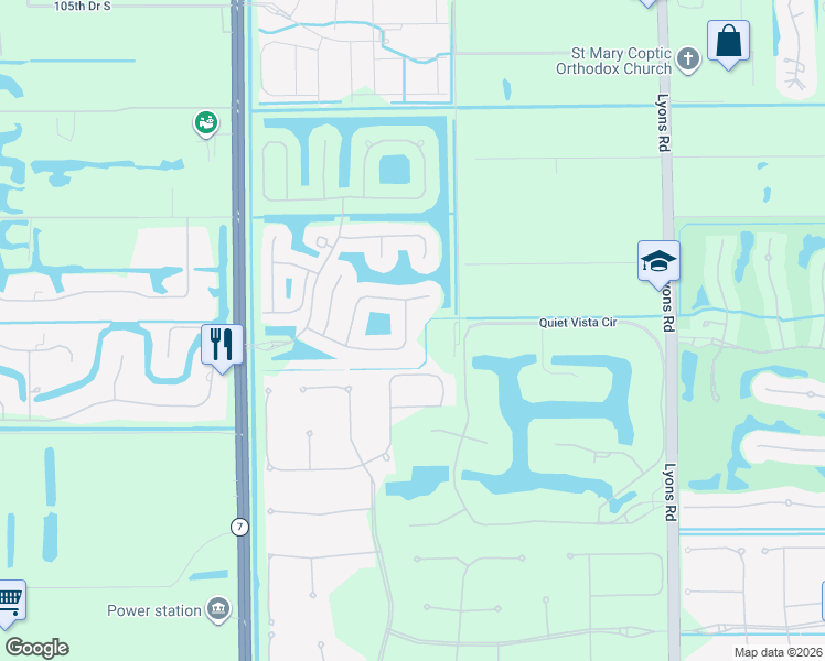 map of restaurants, bars, coffee shops, grocery stores, and more near 9722 Napoli Woods Lane in Delray Beach