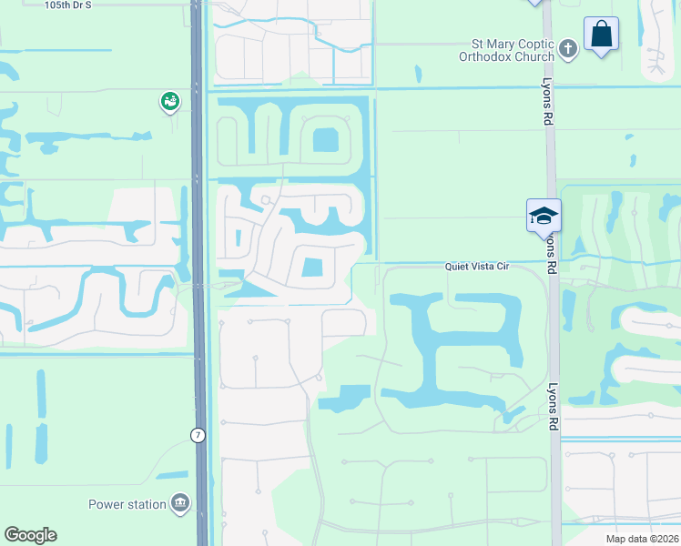 map of restaurants, bars, coffee shops, grocery stores, and more near 9722 Napoli Woods Lane in Delray Beach