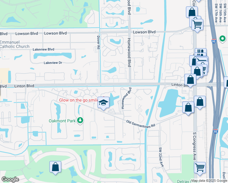 map of restaurants, bars, coffee shops, grocery stores, and more near 1700 Palm Cove Boulevard in Delray Beach