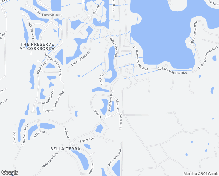 map of restaurants, bars, coffee shops, grocery stores, and more near 20618 Ardore Lane in Estero