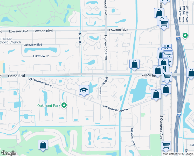 map of restaurants, bars, coffee shops, grocery stores, and more near 1 Southwest 26th Terrace in Delray Beach