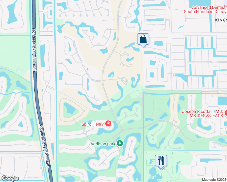 map of restaurants, bars, coffee shops, grocery stores, and more near 4 Loch Katrine Trail in Delray Beach