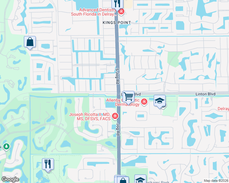 map of restaurants, bars, coffee shops, grocery stores, and more near in Palm Beach County