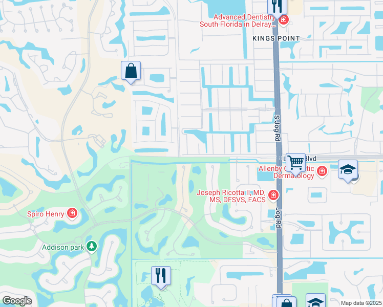 map of restaurants, bars, coffee shops, grocery stores, and more near 22 Saxony Lane in Delray Beach