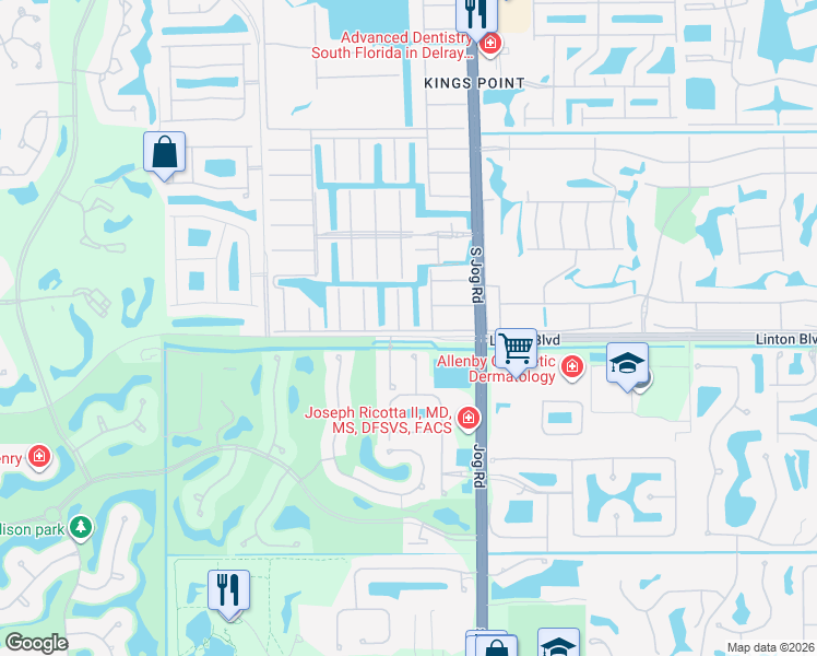 map of restaurants, bars, coffee shops, grocery stores, and more near 49 Saxony Lane in Delray Beach