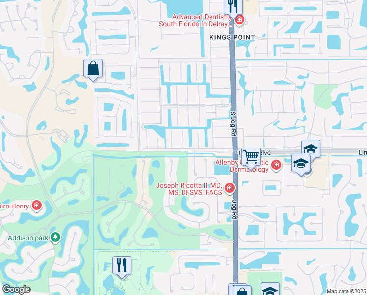 map of restaurants, bars, coffee shops, grocery stores, and more near 386 Saxony Way in Delray Beach