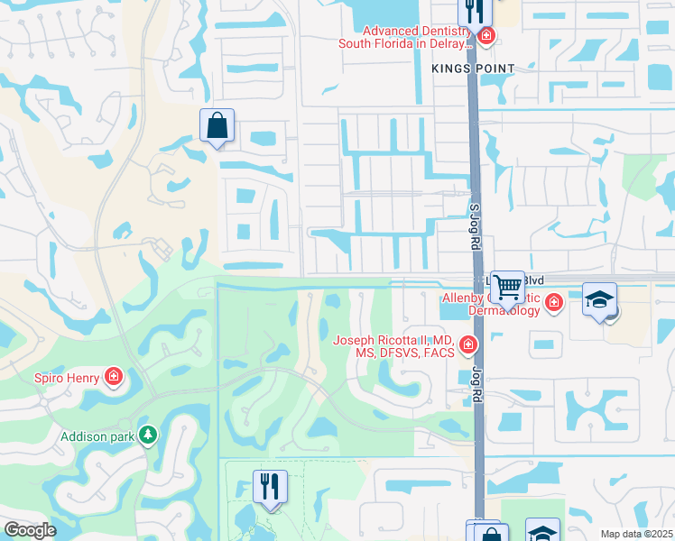 map of restaurants, bars, coffee shops, grocery stores, and more near 22 Saxony Lane in Delray Beach