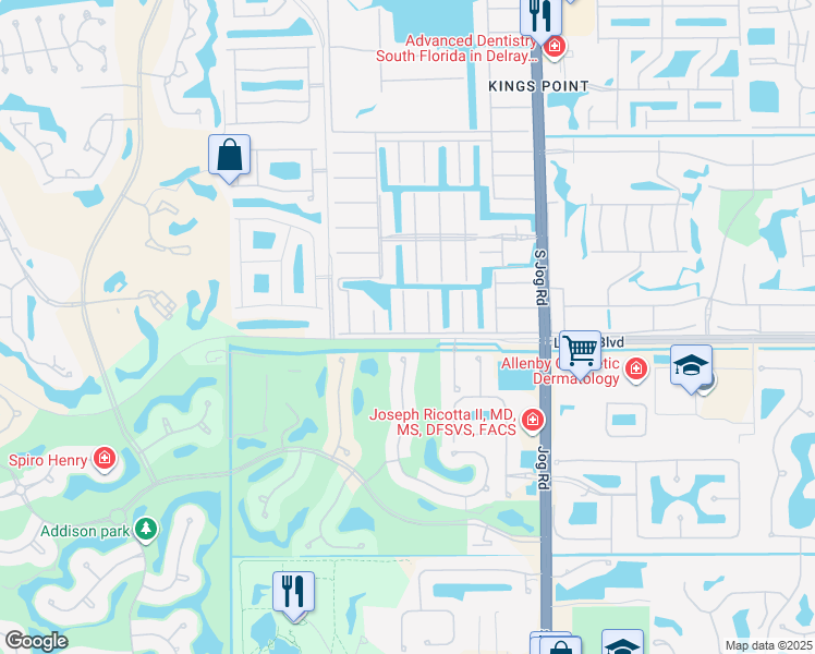 map of restaurants, bars, coffee shops, grocery stores, and more near 7 Saxony Lane in Delray Beach