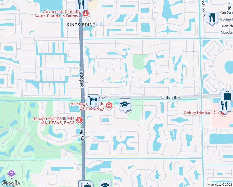 map of restaurants, bars, coffee shops, grocery stores, and more near 189 Flanders C in Delray Beach