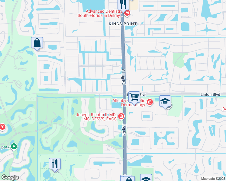 map of restaurants, bars, coffee shops, grocery stores, and more near 238 Saxony Lane in Delray Beach