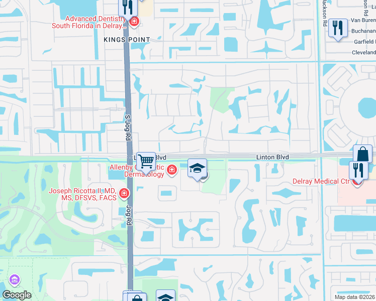 map of restaurants, bars, coffee shops, grocery stores, and more near 189 Flanders C in Delray Beach