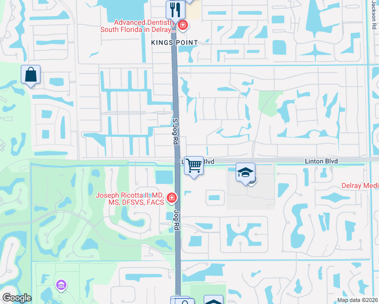 map of restaurants, bars, coffee shops, grocery stores, and more near 21 Flanders North in Delray Beach