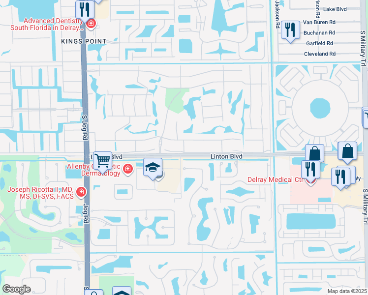 map of restaurants, bars, coffee shops, grocery stores, and more near 761 Flanders South in Delray Beach
