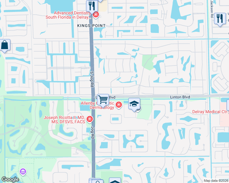 map of restaurants, bars, coffee shops, grocery stores, and more near 45 Flanders O in Delray Beach