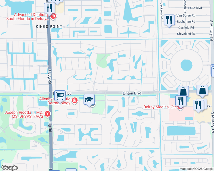 map of restaurants, bars, coffee shops, grocery stores, and more near 761 Flanders South in Delray Beach