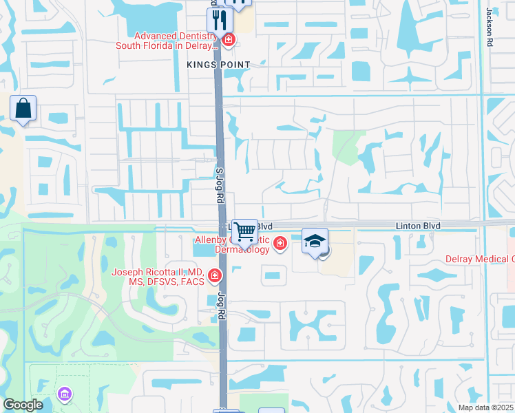 map of restaurants, bars, coffee shops, grocery stores, and more near 21 Flanders North in Delray Beach