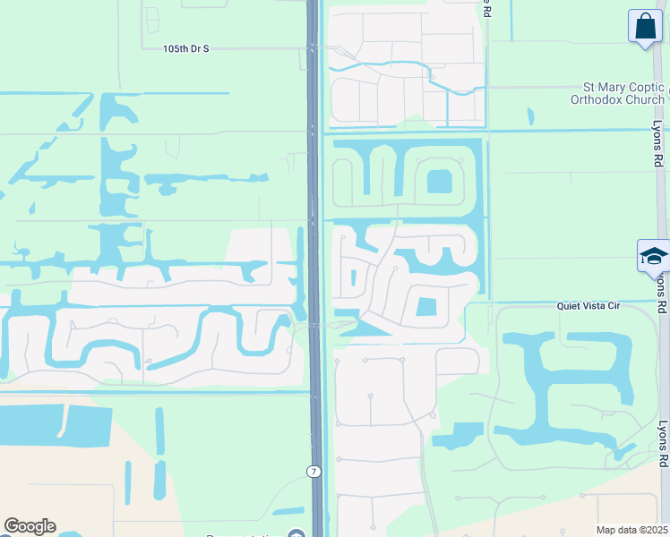 map of restaurants, bars, coffee shops, grocery stores, and more near 15799 Menton Bay Court in Delray Beach