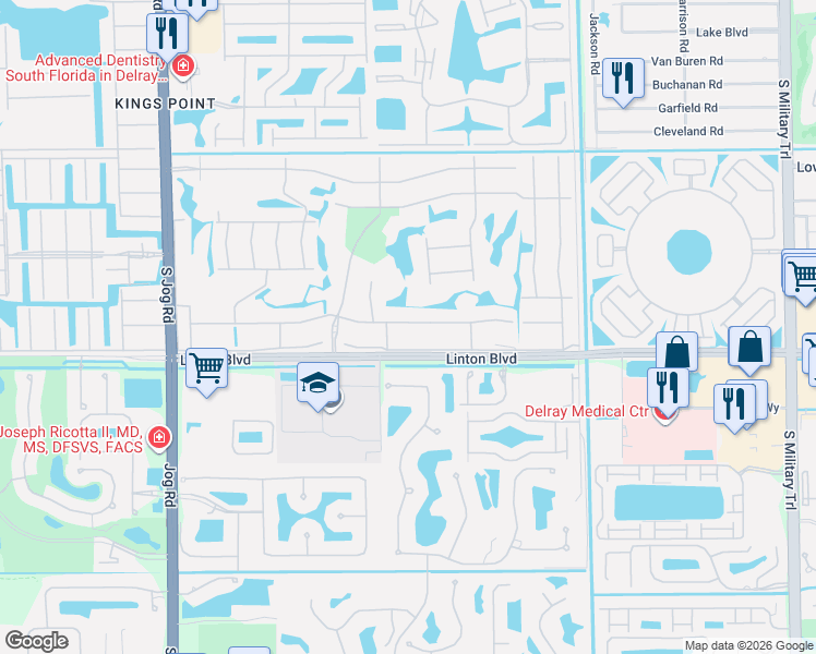 map of restaurants, bars, coffee shops, grocery stores, and more near 862 Flanders South in Delray Beach