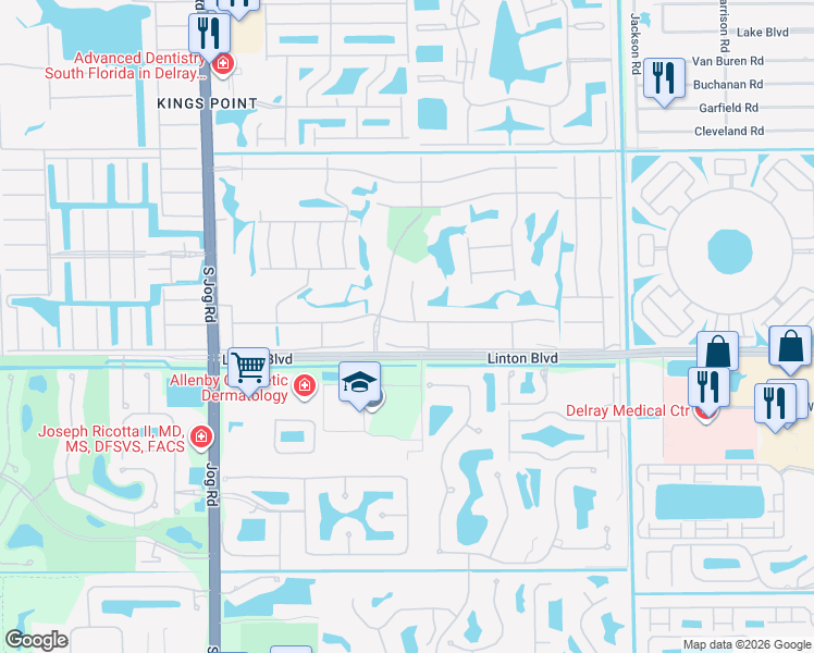 map of restaurants, bars, coffee shops, grocery stores, and more near 805 Flanders Q in Delray Beach