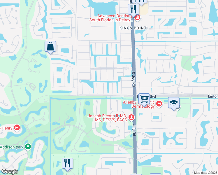 map of restaurants, bars, coffee shops, grocery stores, and more near 402 Saxony Way in Delray Beach