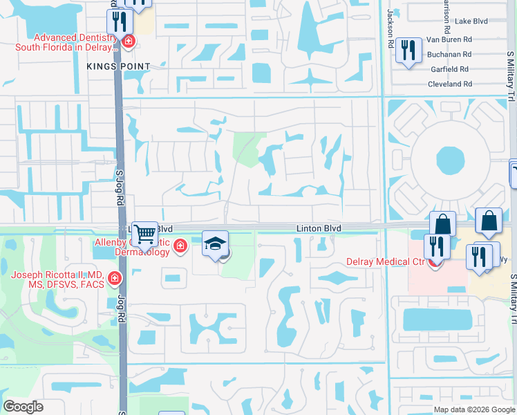 map of restaurants, bars, coffee shops, grocery stores, and more near 761 Flanders South in Delray Beach