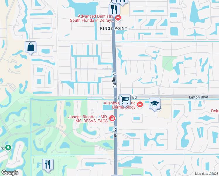 map of restaurants, bars, coffee shops, grocery stores, and more near 138 Saxony Circle in Delray Beach